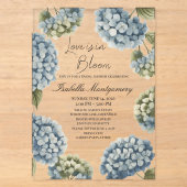 Love Is in Bloom Rustic Spring Hydrangea Acryl Uitnodigingen (Voorkant)