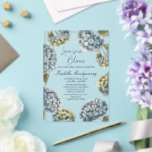 Love Is in Bloom Rustic Spring Hydrangea Acryl Uitnodigingen (Insitu (Huwelijk))