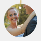 LOVE IS IN DE LUCHT, gewoon getrouwd Keramisch Ornament (Voorkant)