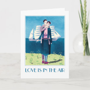 Love Is In The Air. Art Deco Valentijnsdag Kaart