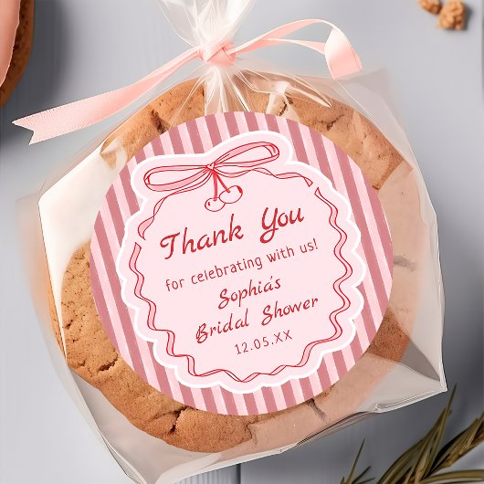 Love is in the Air Bow Bridal Shower Sticker