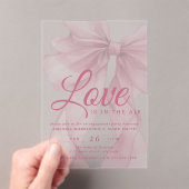 Love Is In The Air Bow Mauve Engagement Party Acryl Uitnodigingen (Insitu (Draagbaar))