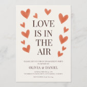 Love is in the Air Hearts Engagement Party Kaart (Voorkant)