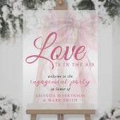 Love Is In The Air Mauve Bow Engagement Welcome Acryl Bord