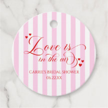 Love Is In The Air Pink Red Hearts Bridal Shower