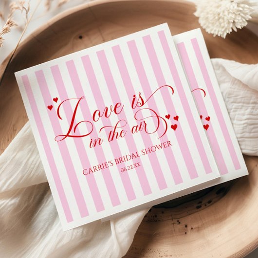 Love Is In The Air Pink Red Hearts Bridal Shower Servet