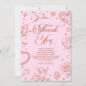 Love Is In The Air Valentine's Day Bridal Shower Bedankkaart (Voorkant)