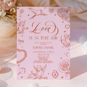 Love Is In The Air Valentine's Day Bridal Shower Kaart
