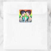 Love is Lesbian Pride Vierkante Sticker (Tas)