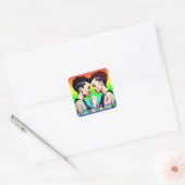 Love is Lesbian Pride Vierkante Sticker (Envelop)