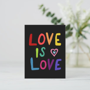 LOVE IS LIEFDE kleurrijke regenboog Briefkaart