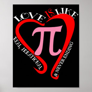 Love is Like Pi Real Irrational Never Ending Math Poster