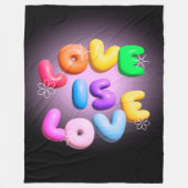 Love Is Love 3D Regenboog Pride Fleece Deken (Voorkant)