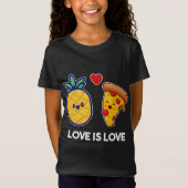 Love is Love Cute Pride Pineapple Pizza T-shirt (Voorkant)