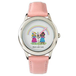 "LOVE is LOVE - Equality for All" Roze Kind Watch Horloge