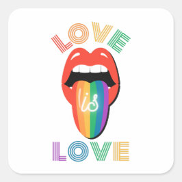 Love is love Fun Cool LGBTQ Pride Month Vierkante Sticker