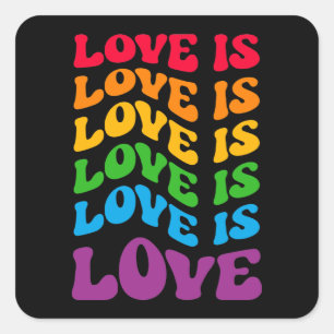 Love is Love Gay LGBT Vierkante Sticker