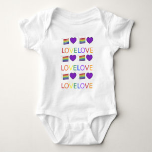 LOVE IS LOVE Gay Pride Rainbow Cake LGBT Heart Romper