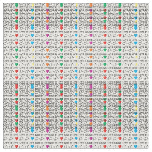 LOVE is LOVE-gelijkheidscitaat in regenboogkleuren Stof