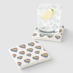 Love is Love Heart Patroon Stenen Onderzetter