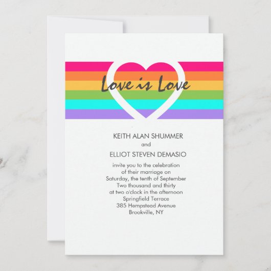 Love is Love Invitation Kaart (Voorkant)