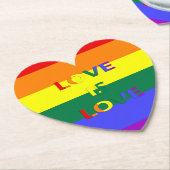 Love is Love LGBT Pride Kartonnen Onderzetters (Gekanteld)