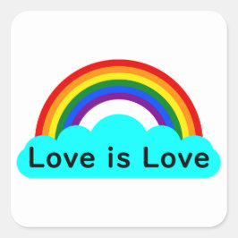 Love is Love - LGBT Rainbow Square Sticker