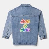 Love is Love LGBTQ+ Pride Denim Veste - Arc-en-cie (Verso)