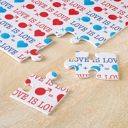 LOVE is LOVE-offerte rood en blauw Legpuzzel (Zijkant)