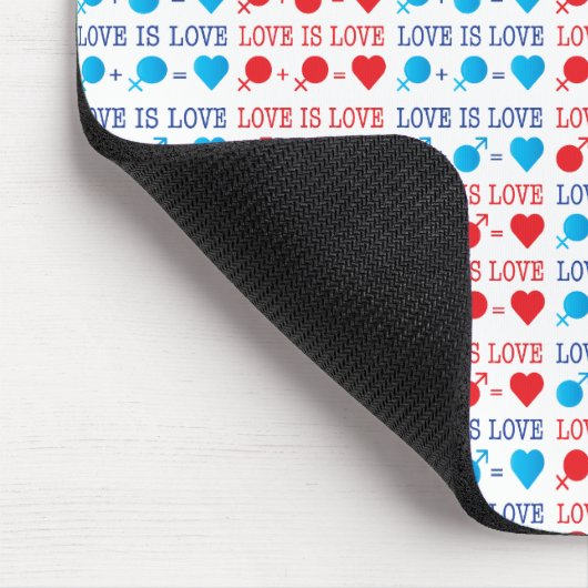 LOVE is LOVE-offerte rood en blauw Muismat (Hoek)