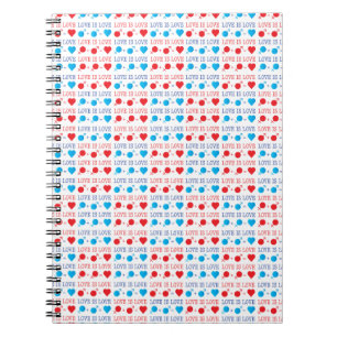 LOVE is LOVE-offerte rood en blauw Notitieboek