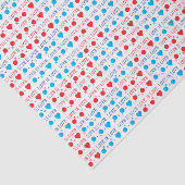 LOVE is LOVE-offerte rood en blauw Tissuepapier (Detail)