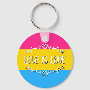 Love is Love Panseksuele Pride Vlag Sleutelhanger