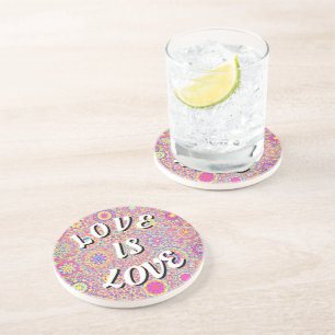 Love Is Love Pride Achtbaan Zandsteen Onderzetter