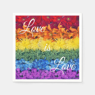 Love Is Love Pride Bloemige Trouw Papieren Servet