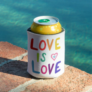LOVE IS LOVE Pride Cute Colorful Fun Rainbow Blikjeskoeler