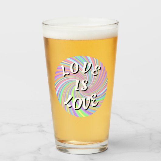 Love Is Love Pride Glas (Voorkant gevuld)