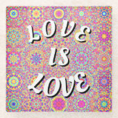 Love Is Love Pride Glas Onderzetter (Voorkant)