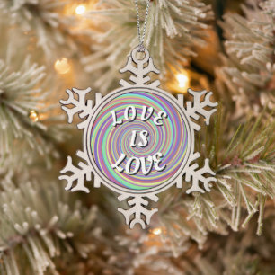 Love Is Love Pride Tin Sneeuwvlok Ornament
