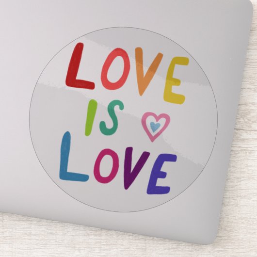 LOVE IS LOVE Rainbow Handlettering Sticker (Detail)