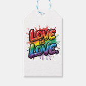 Love Is Love - Rainbow Pride Quote Art  Cadeaulabel (Voorkant)