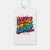 Love Is Love - Rainbow Pride Quote Art  Cadeaulabel (Achterkant)