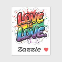 Love Is Love - Rainbow Pride Quote Art  Sticker