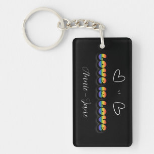 Love is Love Regenboog LGBTQ Acrylsleutelhanger Sleutelhanger