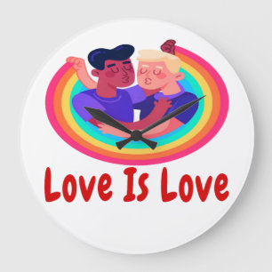 LOVE IS LOVE RODE LETTERS TWEE MANNEN REGENBOOG BG GROTE KLOK