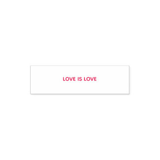 LOVE IS LOVE stempel met rode inkt