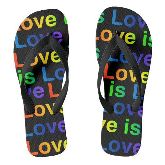 Love is Love teenslippers (zwart) (Voetbed)