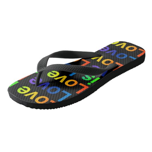 Love is Love tongs flops (noir) (Incliné)