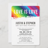 LOVE IS LOVE trouwregenboogkleuren penseelstreek Kaart (Voorkant)