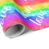 Love is Love| Waterverf Rainbow| PRIDE Cadeaupapier (Rol Hoek)